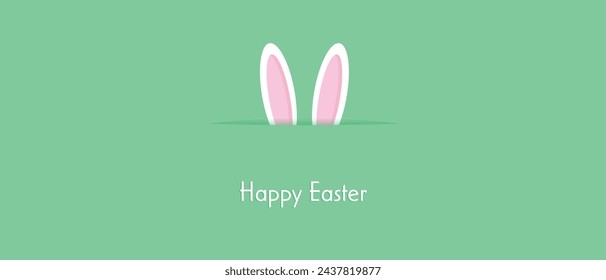 Easter rabbit, easter Bunny. Vector illustration. Easter Day. Happy Easter greeting card, banner with egg, rabbit. Bunny, texture background.