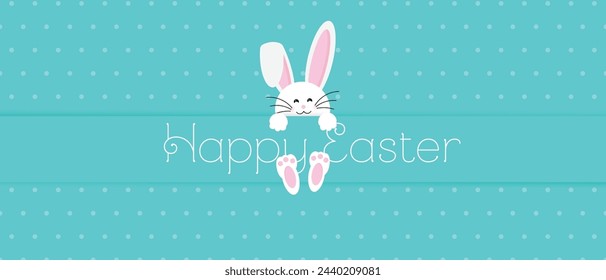 Easter rabbit, easter Bunny. Vector illustration. Easter Day. Happy Easter greeting card, banner with egg, rabbit. Bunny, texture background.