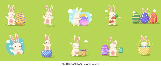 Easter rabbit, easter Bunny. Vector illustration.