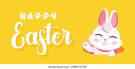 Easter rabbit, easter Bunny. Vector illustration.