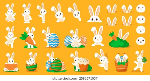 Easter rabbit, easter Bunny. Vector illustration.