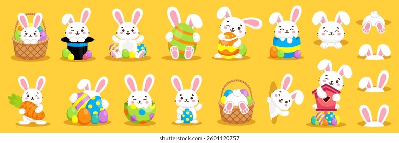 Easter rabbit, easter Bunny. Vector illustration.