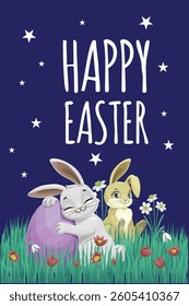 Easter rabbit, easter Bunny. Vector illustration.