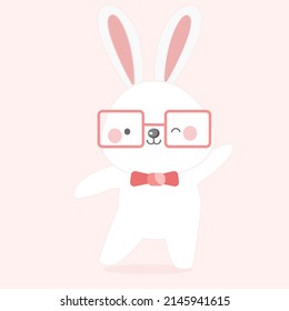 Easter rabbit cartoon character vector design.
