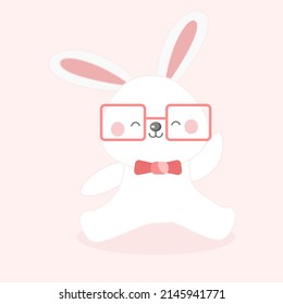 Easter rabbit cartoon character vector design.