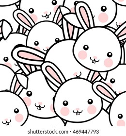 Dibujo en conejo de Pascua que se enfrenta a un patrón sin problemas