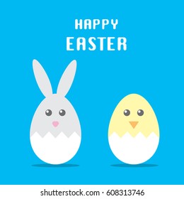 Easter rabbit and chicken