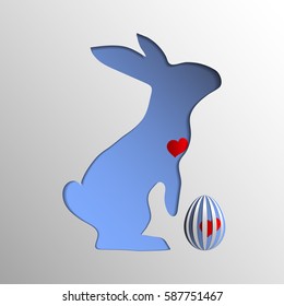 Easter rabbit cut out of paper