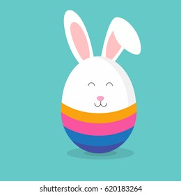 Easter rabbit design. Colorful holiday icon. Vector illustration