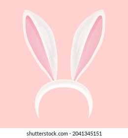 Easter Rabbit Ears. Cute Bunny Headband. Realistic Style. Vector Design Element.