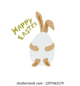 Easter rabbit with egg.