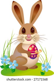 Easter rabbit with egg