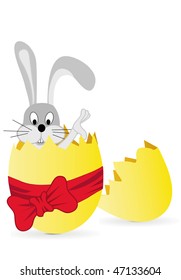 easter rabbit from egg