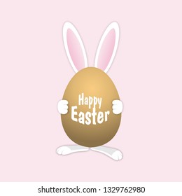 Easter Rabbit with egg. Easter Bunny with egg. Template greeting card. Happy Easter. Eps10