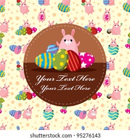 Easter rabbit and egg card