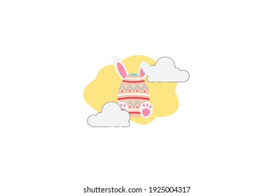 Easter Rabbit Egg Cloud Icon