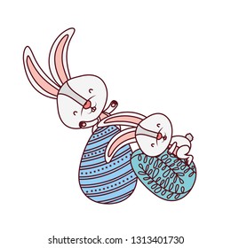 easter rabbit with egg isolated icon