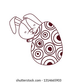 easter rabbit with egg isolated icon