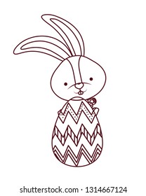 easter rabbit with egg isolated icon