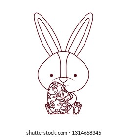 easter rabbit with egg isolated icon