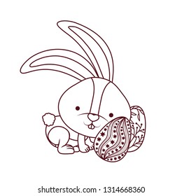 easter rabbit with egg isolated icon