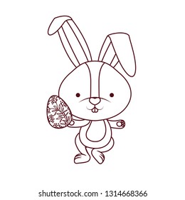 easter rabbit with egg isolated icon