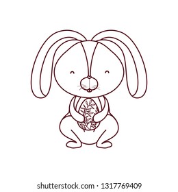 easter rabbit with egg isolated icon