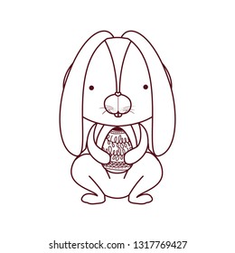 easter rabbit with egg isolated icon