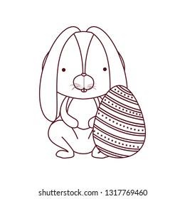 easter rabbit with egg isolated icon