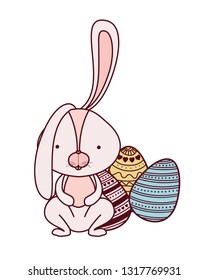 easter rabbit with egg isolated icon