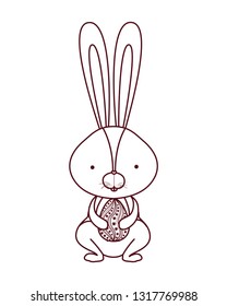easter rabbit with egg isolated icon