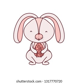 easter rabbit with egg isolated icon