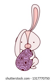 easter rabbit with egg isolated icon