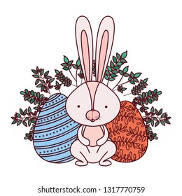 easter rabbit with egg isolated icon