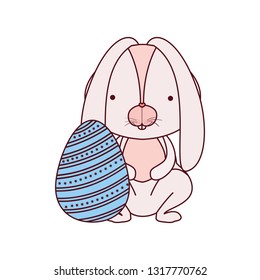 easter rabbit with egg isolated icon