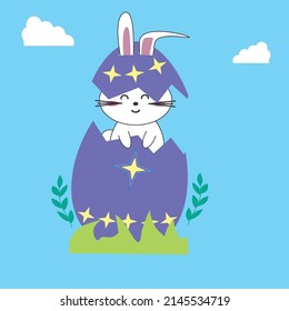 Easter Rabbit Egg in the Sky