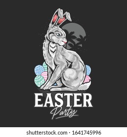 EASTER RABBIT EGG VECTOR ARTWORK