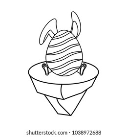 easter rabbit with egg vector illustration