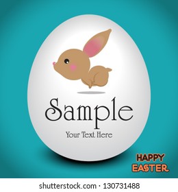 Easter rabbit with Easter egg , vector illustration