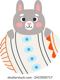 Easter Rabbit With Egg Vector Illustration
