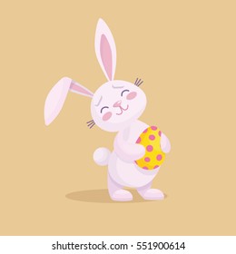 Easter rabbit with Easter egg. Vector illustration isolated.