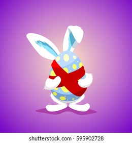 Easter rabbit with egg. Vector illustration