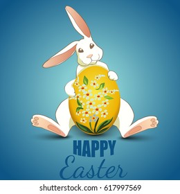 Easter rabbit with Easter egg. Vector illustration isolated.