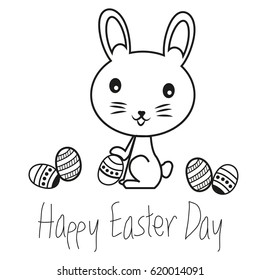 Easter rabbit with Easter egg. Vector illustration isolated