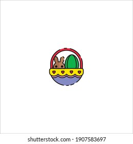 easter rabbit and eggs vector icon mbe style 