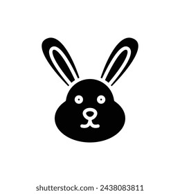 Easter Rabbit Filled Icon Vector Illustration