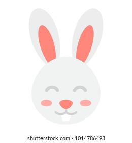 Easter rabbit flat icon, easter and holiday, bunny sign vector graphics, a colorful solid pattern on a white background, eps 10.