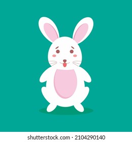 Easter rabbit. Flat illustration. Element for card, invitation, web, wallpaper