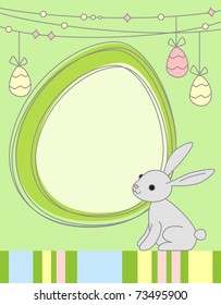 Easter rabbit greeting card