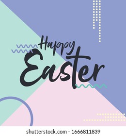 Easter Rabbit Greetings Colourful Background